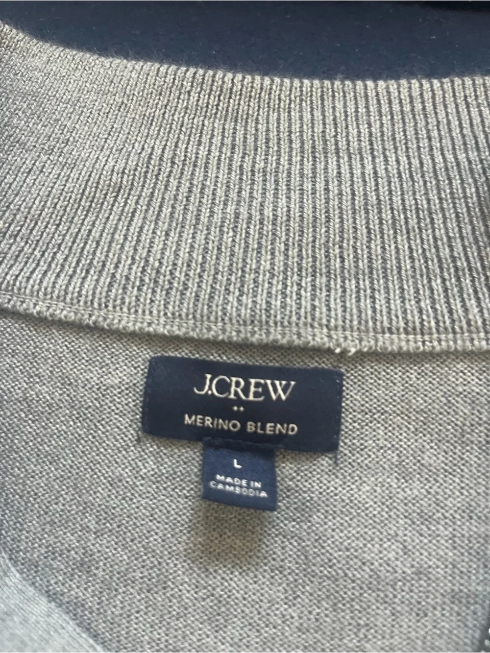 J Crew Men's Half-Zip Sweater in Light Gray